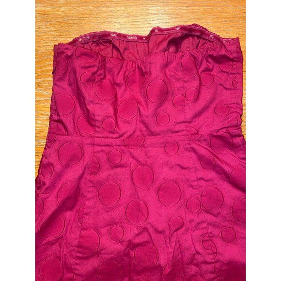 Strapless Fuchsia Polka Dot Dress - Picture 5 of 5